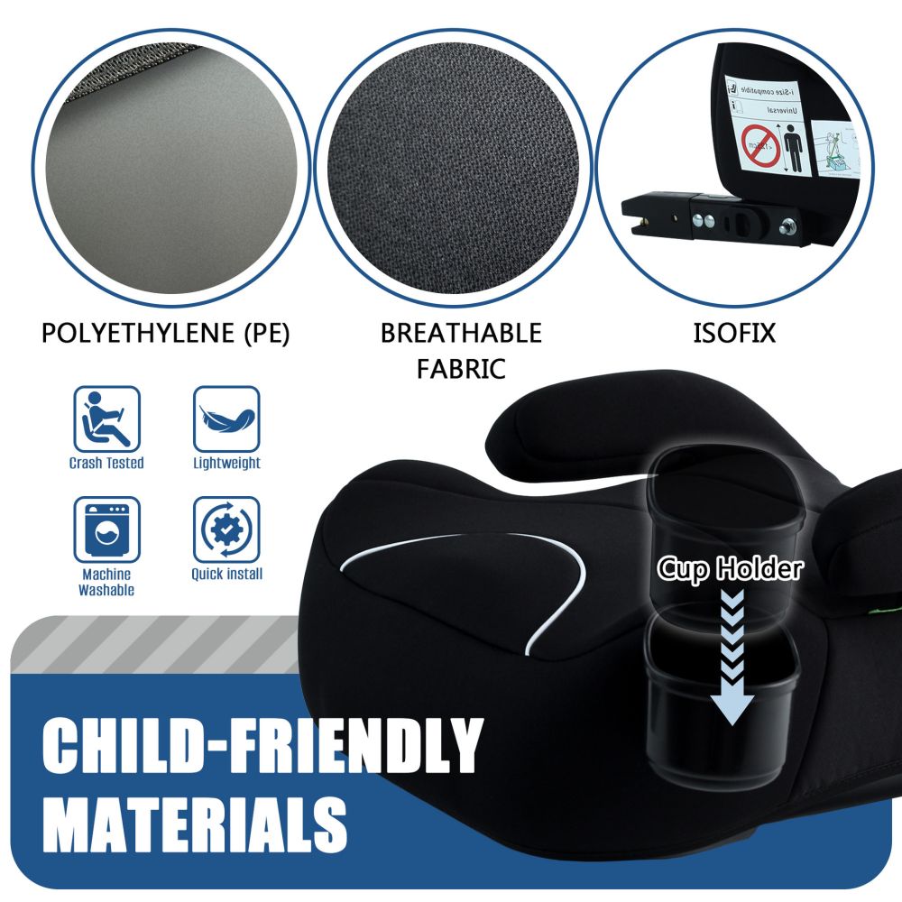 125~150 cm child safety seat booster cushion isofix portable simple car baby booster safety seat