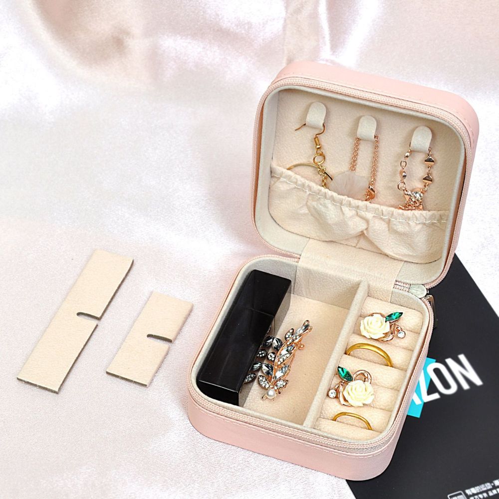 Schmuckschatulle Reise-Aufbewahrungsbox tragbar Geschenkbox Ohrstecker Ring Verpackung Schmuckdose Premium-Schmuckkasten Schmuckkästchen Schmuckschatulle - 4