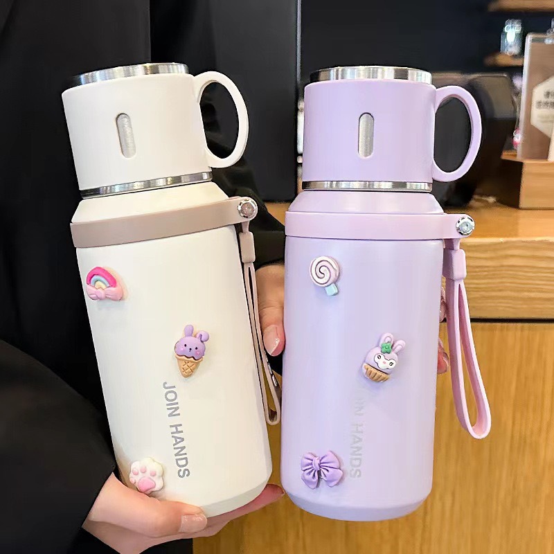 Direkt vom Werk Verkauf Schale mit Deckel elegante 316 Edelstahl Thermoskanne tragbarer Trinkbecher isolierte Wasserflasche Teeglas - 1