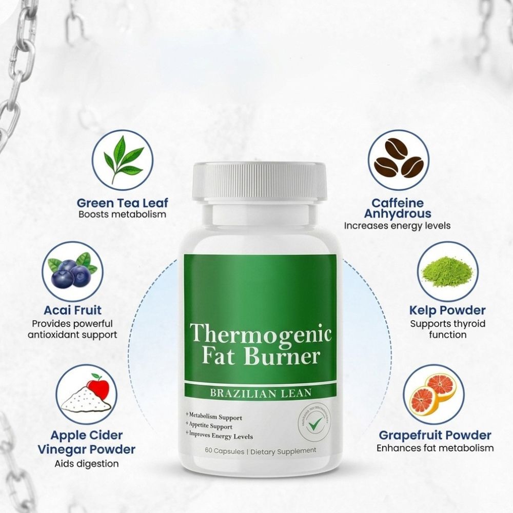 Thermogenic Fat Burner Capsules, Herbal Adult Nutritional Supplement
