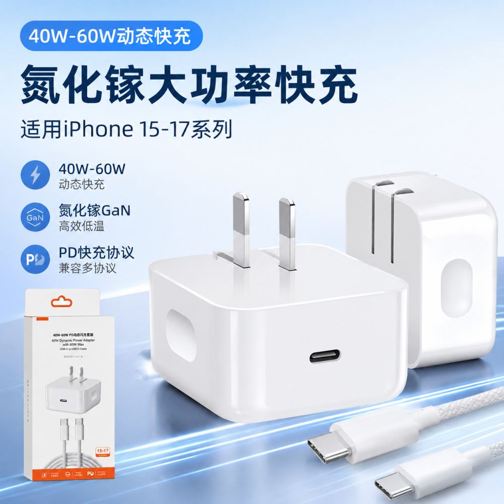 40W-60W Super Fast Charger for Apple iPhone 15-17 and Tablets