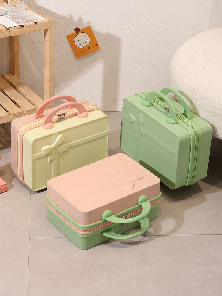 Koffer 14-Zoll-Koffer, stilische Mini-Kosmetiktasche Aufbewahrungsbox, hochwertiger Geschenkkarton mit Schleife