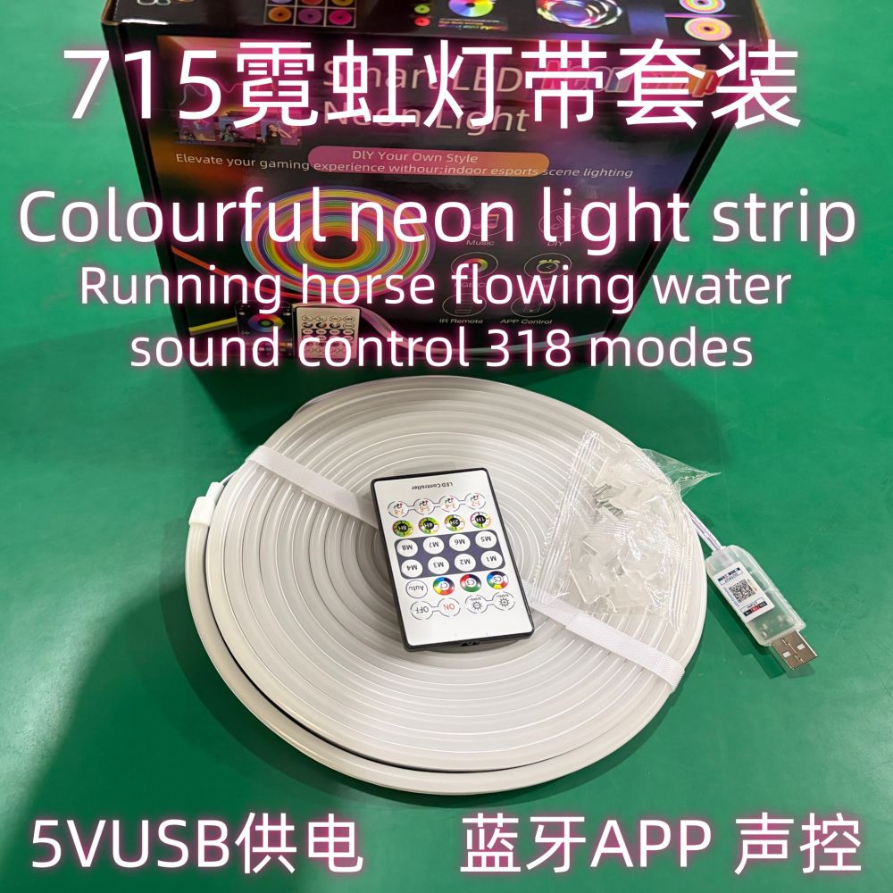5V612 Symphony Neon flexibles Lichtband RGBIC fließendes Wasser 24-Tasten Bluetooth Soundgesteuerte LED-Set