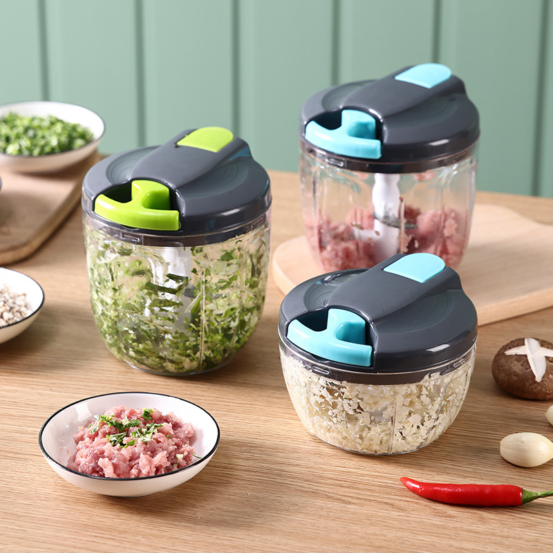 TikTok-Style kleine praktische Knoblauchpresse mit Handgriff, Farb-blockierendes Babyfutter-Supplement, vielseitiger Haushalts-Gemüseschneider, modisch