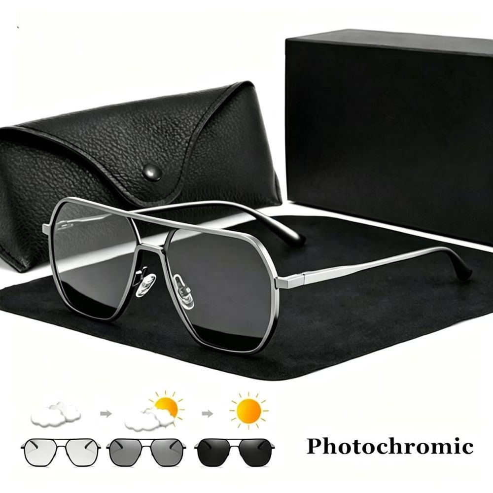 Neue Titan-Legierungs-Rahmen Photochrome polarisierte Sonnenbrillen UV-Schutz Fahrbrillen Unisex - 3