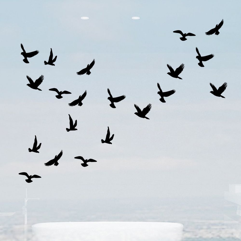 Seagull Bird Wall Sticker Set, Removable Electrostatic Film, PH1238