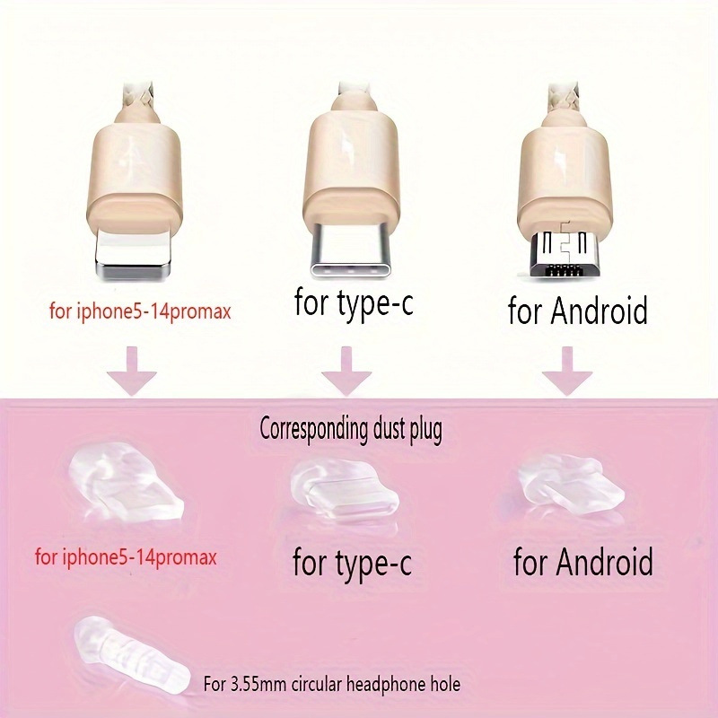 DIY accessories mobile phone earphone jack charging port dust plug waterproof handmade parts dual pendant