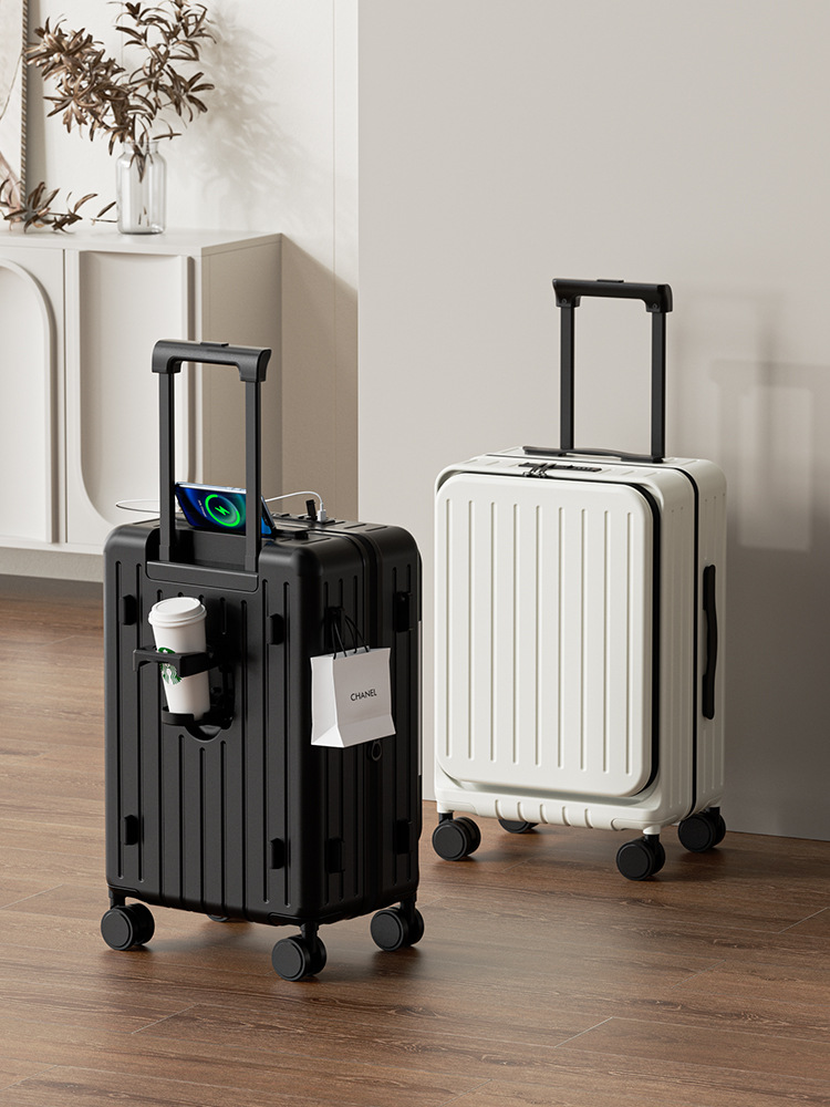 Seitlich öffnender erweiterbarer Koffer für Damen, Reisekoffertruhe mit Zahlenschloss, 20 Zoll, gefüttert, verdickt, große Kapazität, hochwertiger Trolley-Koffer - 1