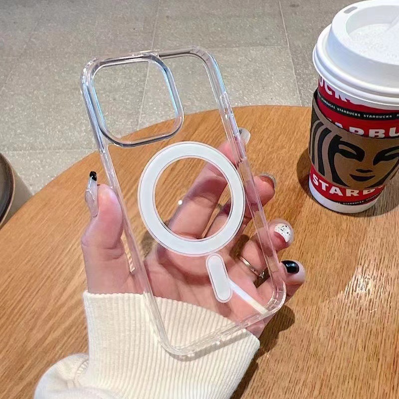 iPhone 18 için uygun Magsafe manyetik telefon kılıfı, şeffaf akrilik 17 Pro tam koruma sert kılıf 16 Pro Max - 1