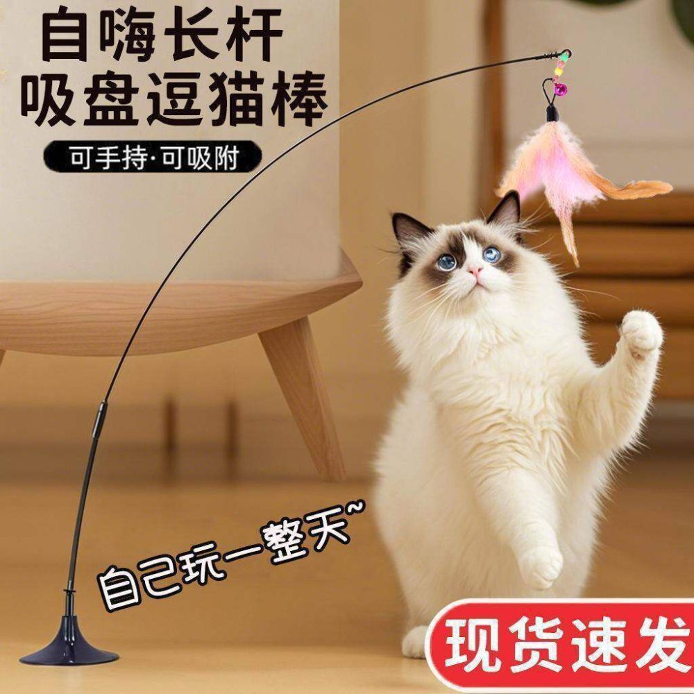 猫玩具逗猫棒自嗨解闷好物带吸盘长杆宠物小猫咪玩的幼猫用品大全 - 1
