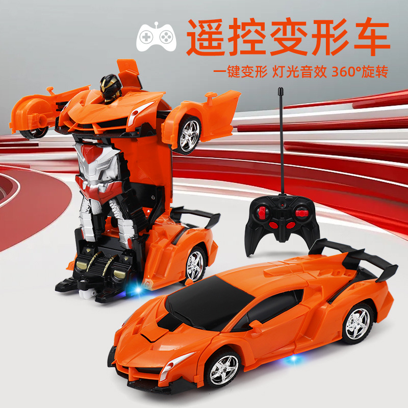 Grenzüberschreitendes Fernbedienung Ein-Knopf-Transformations-Elektroauto-Roboter-Rennwagenmodell für Jungen, Kinderspielzeug, Fernsteuerauto, Großhandel