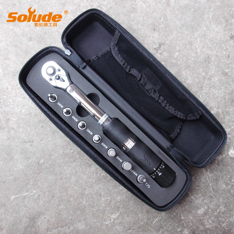 2-14 N.m Mini Preset Torque Wrench with Window Display and Interchangeable Heads - 1