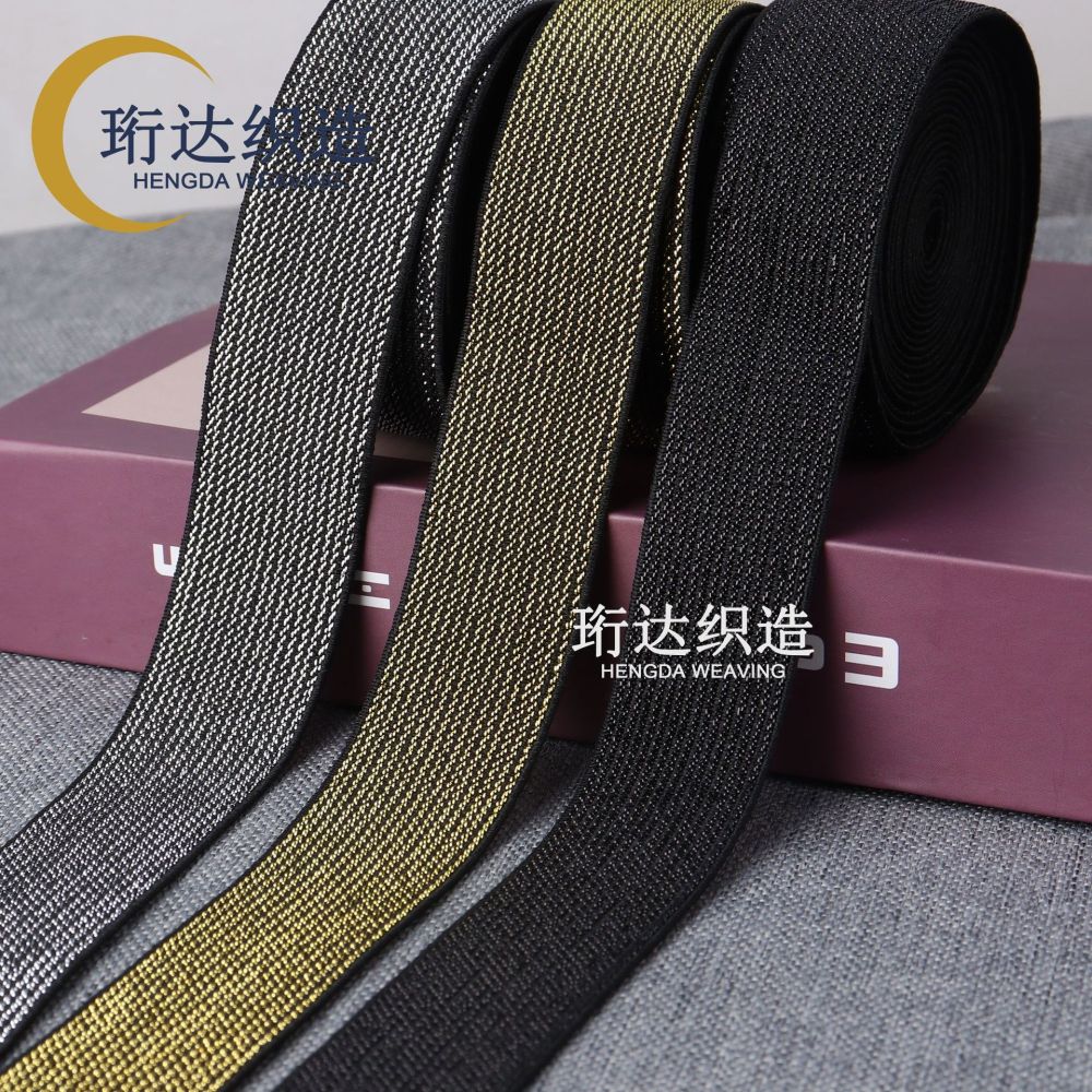 Elastic band, gold-silver, woven, decorative