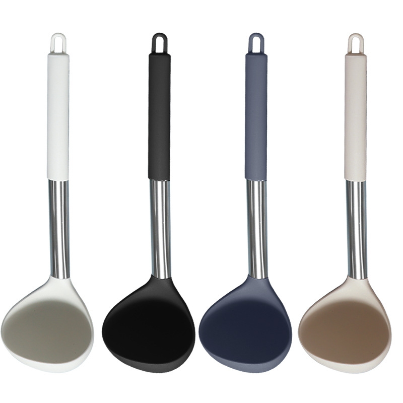 Silikon spatula ve kaşık 15 parçalı set paslanmaz çelik silikon spatula yapışmaz tava silikon spatula ev silikon mutfak eşyaları toptan - 12