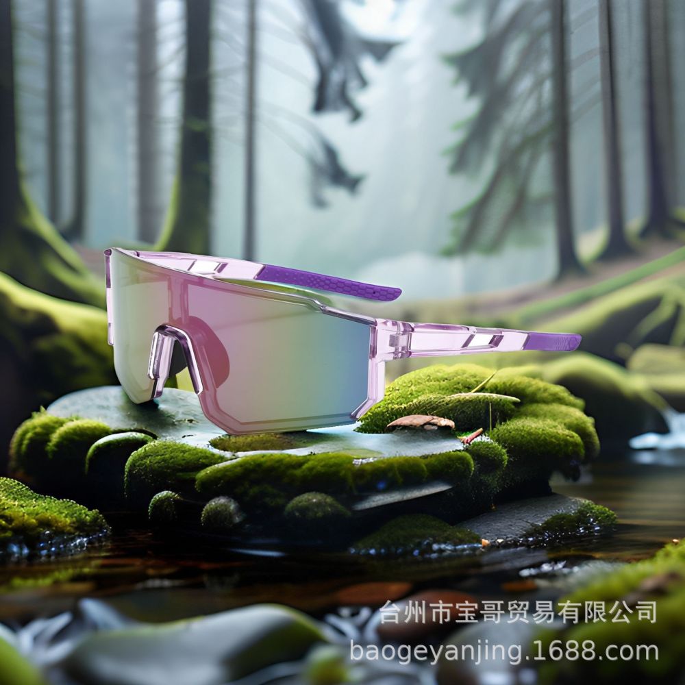 European and American mountaineering large-frame one-piece lenses, fashionable eyewear, sports ski and cycling sunglasses, cross-border wholesale
