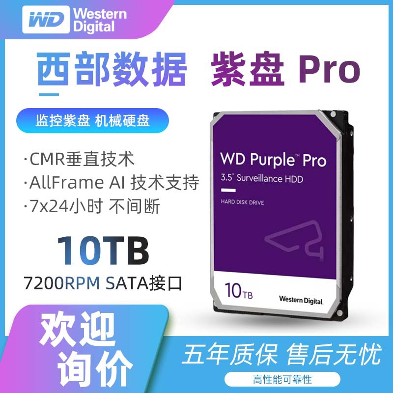 WD Purple PRO 10TB gözetim 7200 RPM