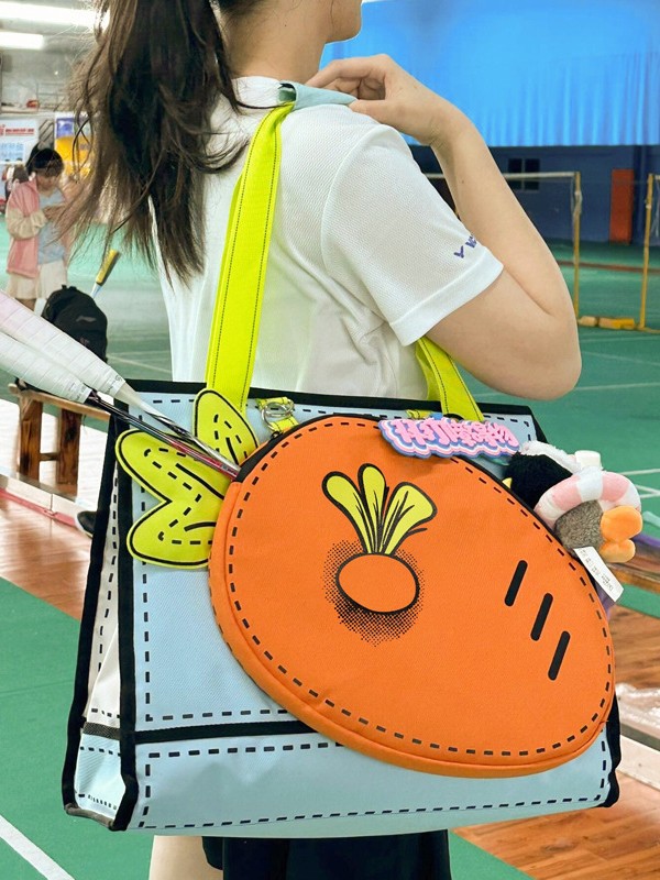2025 Spor Badminton Tennis Schlägertasche Karotte 3D Tote Tasche Alltägliche Verwendung Große Kapazität Schultasche Süße Handtasche - 5