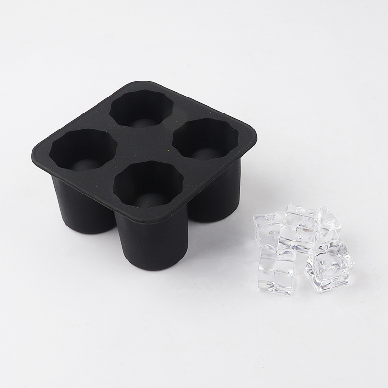 Vierlöchrige Eiswürfelform aus Silikon, zylindrische Eiswürfelform für Wasserglas, Cola-Eiswürfel, Whisky-Eiswürfelform, Topf-Schleifwerkzeug - 8