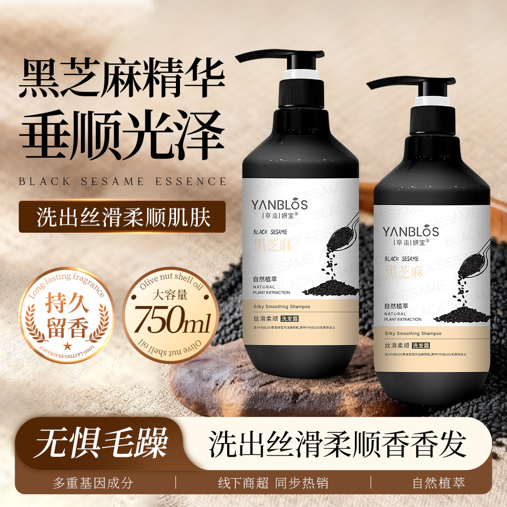 Black Sesame Plant-Based Shampoo for Dry and Frizzy Hair