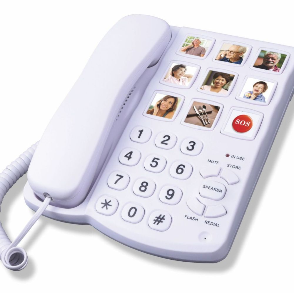 Sabit Hat Yaşlı Telefonu, Sesli Ev ve Ofis Telsiz Telefonu - 1
