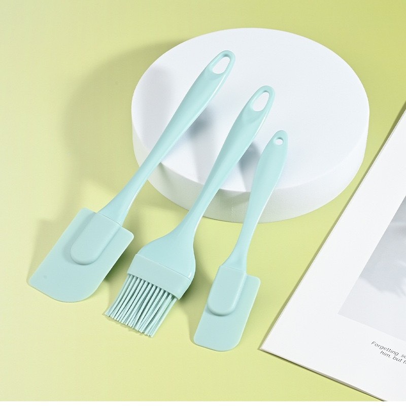 Sınır ötesi stokta bulunan silikon spatula pişirme aleti seti, üç parçalı set, yumuşak kazıyıcı, gıda sınıfı kek kreması spatulası. - 8