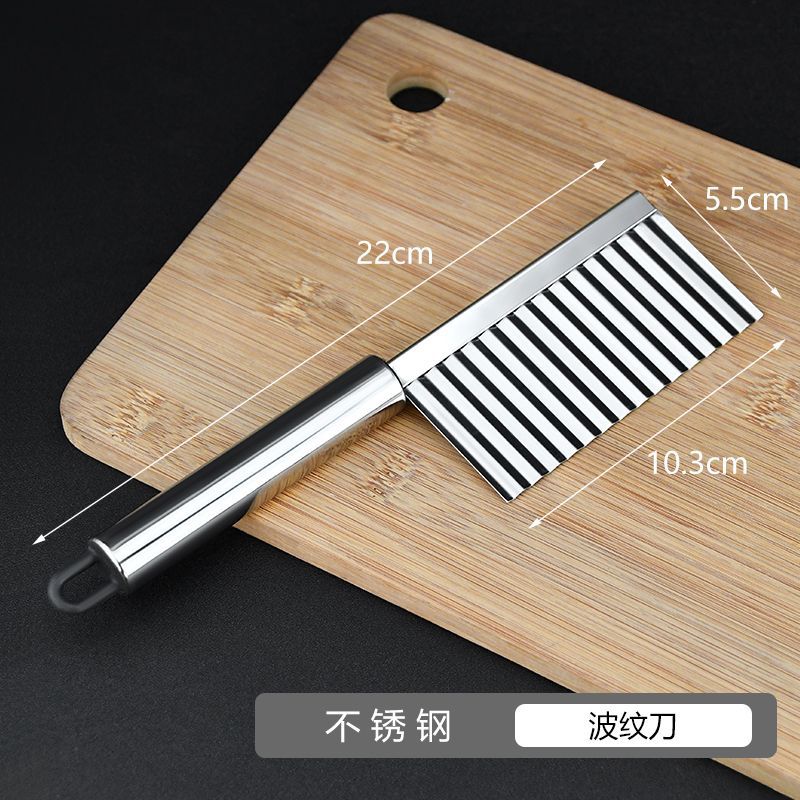 Potato Wavy Knife Crinkle Cutter Kitchen Vegetable Slicer Stainless Steel Straight Wave Cutter Tool - 6