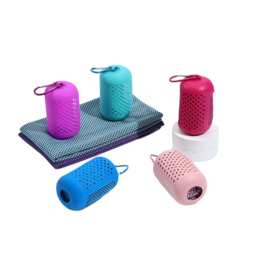Spor Havlu Fitness Gym Taşınabilir Soğuk Hissi Hızlı Kuruyan Ter Silme Havlusu Outdoor Badminton Stok - 6