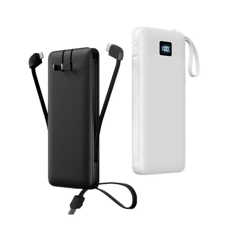 Cross-Border Built-in Cable AC Plug Power Bank Super Fast Charging Mobile Power 10000mAh Custom Logo Gift