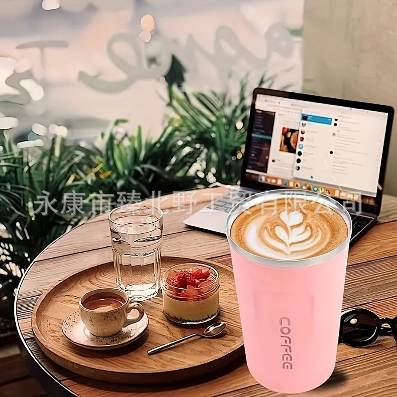 Grenzüberschreitender Edelstahl-Thermobecher, doppelwandiger Vakuum-Flip-Top-Kaffeebecher, intelligente Temperaturanzeige, hochgradig eleganter doppelwandiger Autobecher