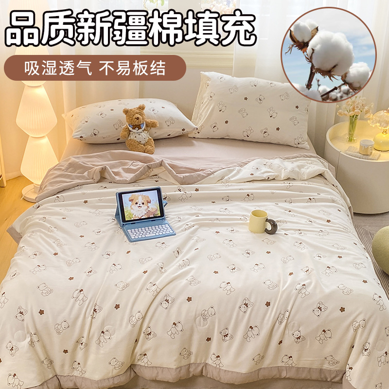 Klasse-A leichte frische Baumwollwäsche Bettdecke aus Xinjiang-Baumwolle für grenzüberschreitenden Handel, nicht ausverkauft, Sommerleichte Bettdecke, Einzelbett und Doppelbett, Klimaanlage-Bettdecke, Großhandel