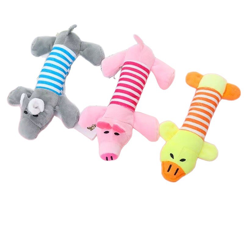 Peluş Köpek Oyuncağı Sesli Çizgili Domuz Ördek Fil