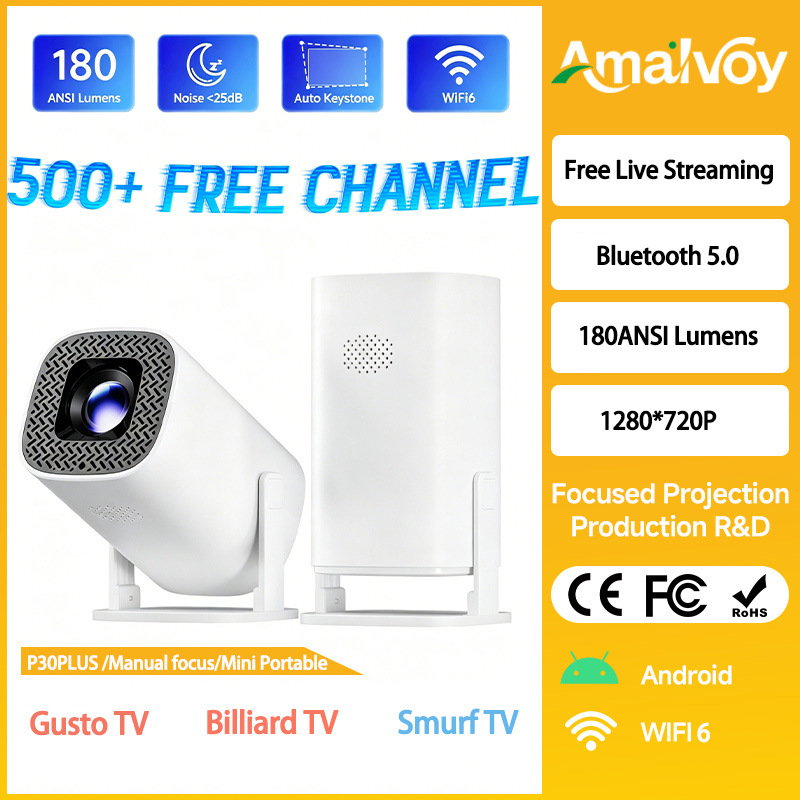 Tragbarer Mini-Projektor P30PLUS Kookaburra Edition, ultrahochauflösend, smart, für Heimkino und Live-Streaming