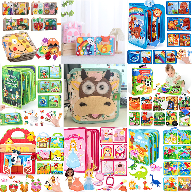 Montessori Keçe Bez Sessiz Kitap Gökkuşağı 3D Stereo Erken Eğitim