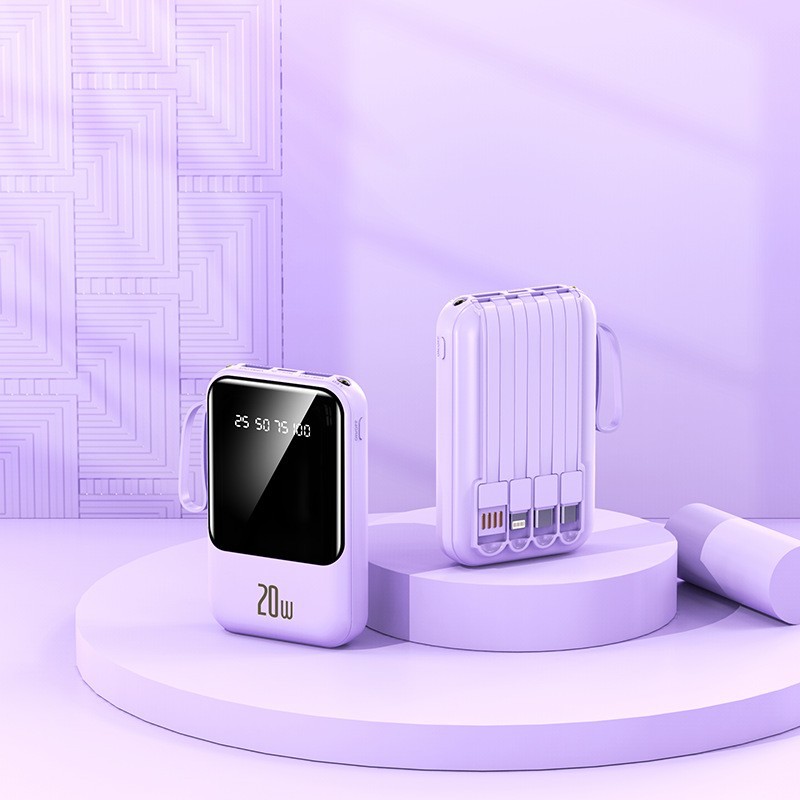 Powerbank großer Kapazität Schnellladen 20000mAh mit integriertem Kabel kompakt tragbar mobile Stromquelle Geschenkdruck mit Logo - 11