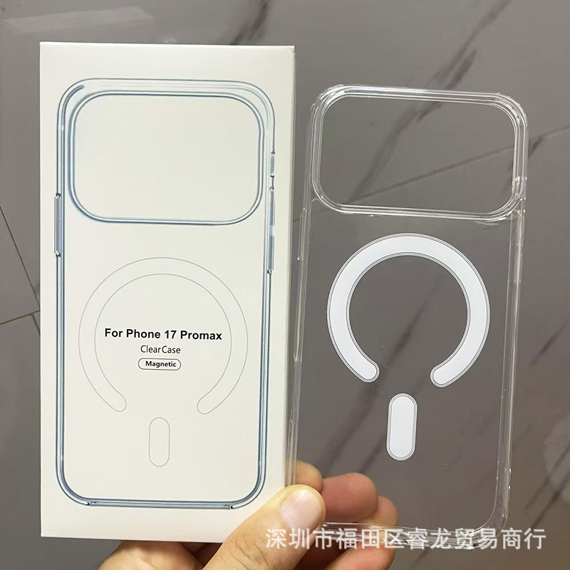 Apple 17promax şeffaf manyetik telefon kılıfı için uygun iphone duo koruyucu kapak 18pro düşmeye karşı koruma 17pm