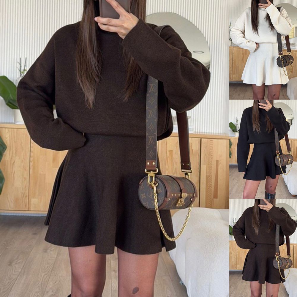 Women's Korean Style Knit Two-Piece Sports Suit