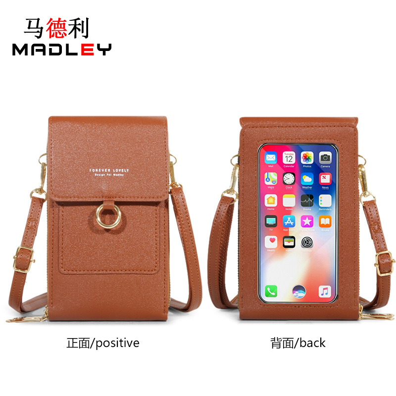 MADLEY Dokunmatik Ekranlı PU Deri Crossbody Telefon Cüzdanı