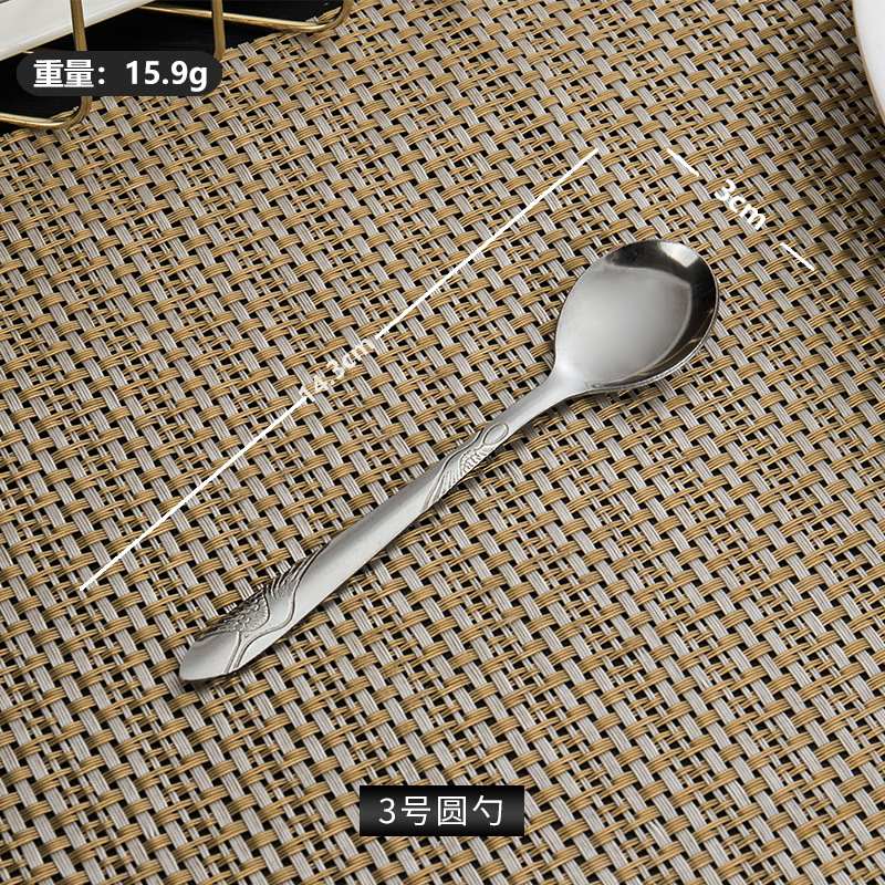 Besteck-Set aus Edelstahl für den Hausgebrauch, hochwertiger Rührlöffel, kreativer Kindereßlöffel, Teelöffel, Gabel. - 11