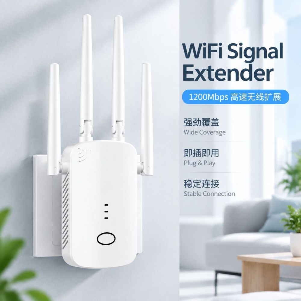 WiFi Signal Amplifier Booster Wireless Network Extender 1200M Repeater Router Manufacturer Stock