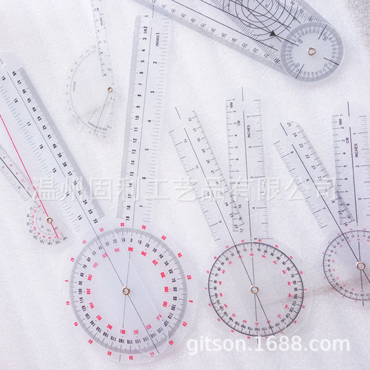Transparent Orthopedic Angle Ruler Set with 6, 8 and 12 Inch Finger Rulers