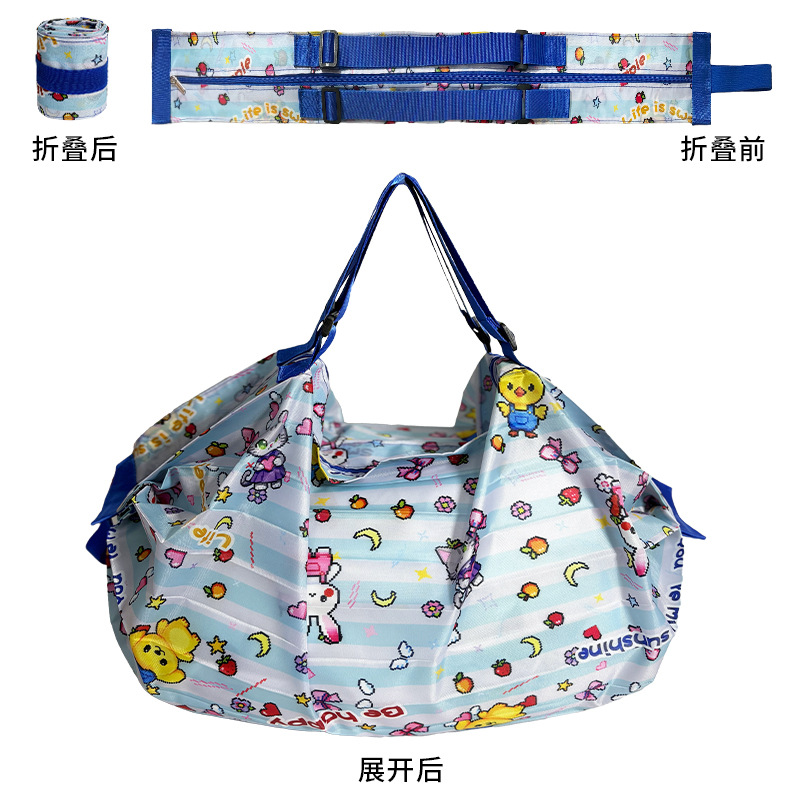 Manufacturer Custom New Large Capacity Waterproof Foldable Shopping Bag Portable Storage Bag Accordion Pleated Handle Bag - 12
