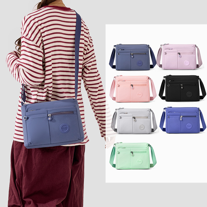 2026 New Nylon Cloth Bag Women's Bag Cross-Border Trend Multi-Layer Women's Casual Crossbody Bag Fashionable Mom Shoulder Bag