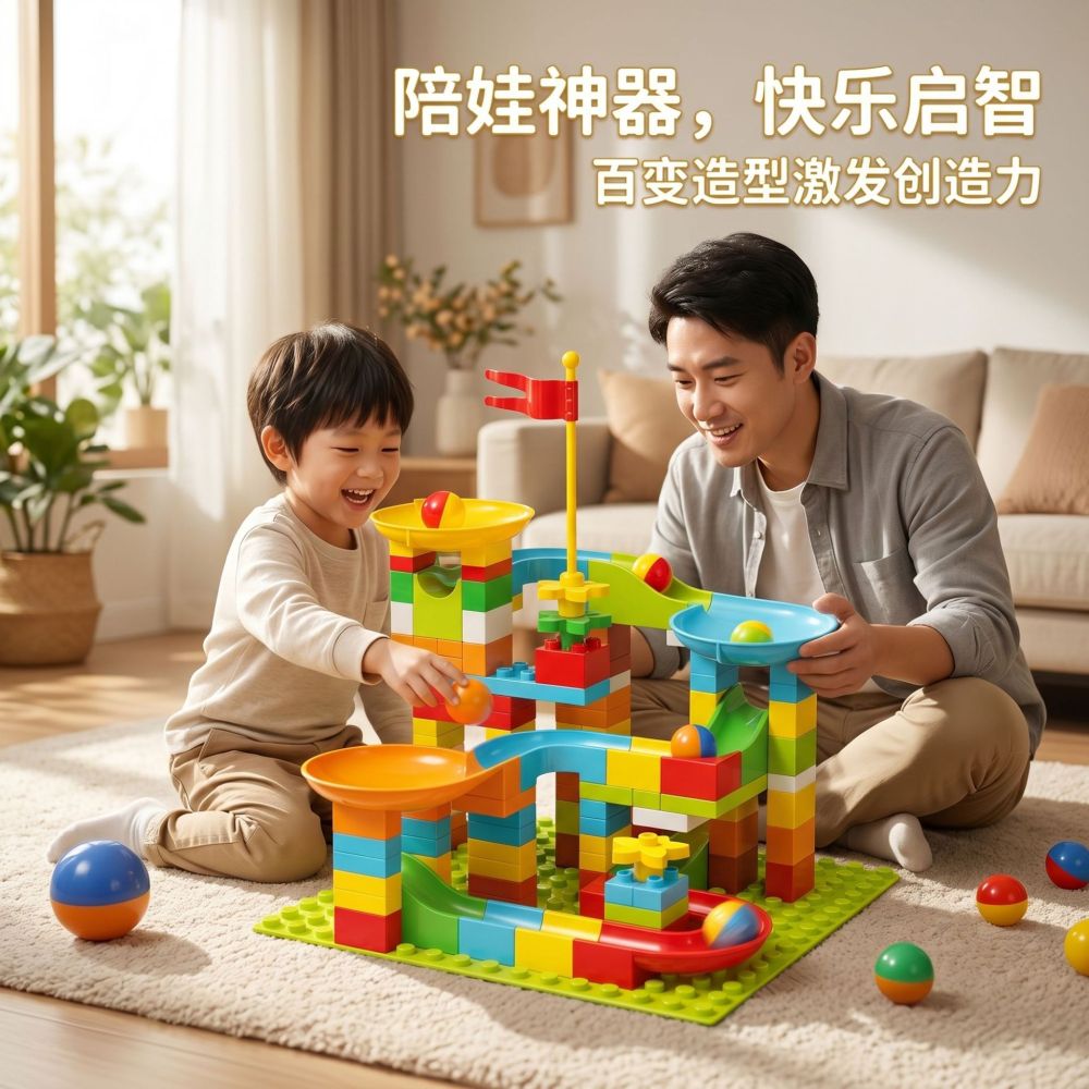 Large particle DIY building blocks, train toy