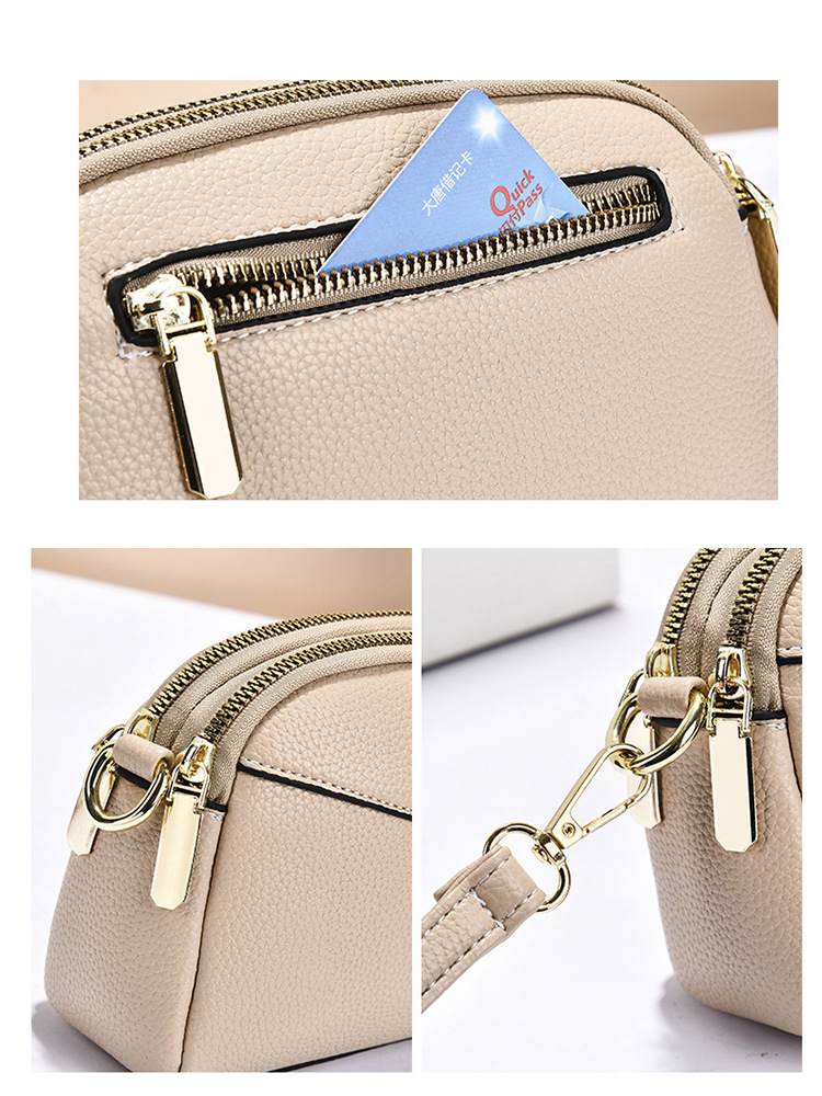 Crossborder Umhängetasche Damen Neumodell modische Mini-Tasche Zweischicht-Reißverschluss Mama-Handytasche vielseitige kleine Quadrattasche - 4