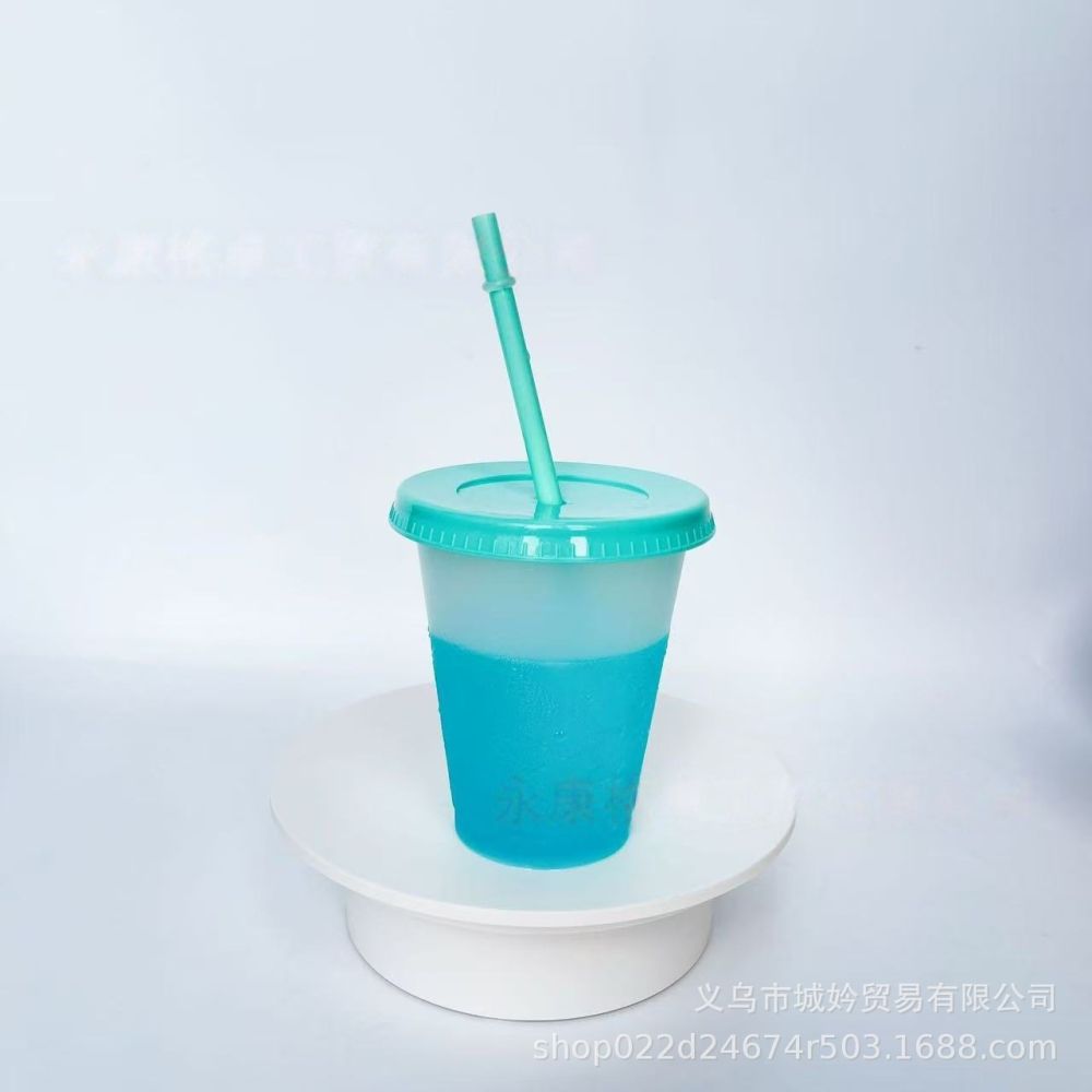 475ml einfachschichtige thermochrome Tasse, Lebensmittelqualität PP Sporttrinkflasche, Kaltgetränkebecher für Verkaufsstände, sofort lieferbar, individuell bedruckbar mit Logo - 12