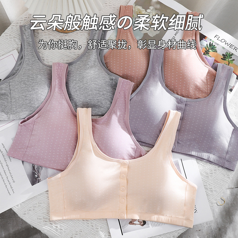 Plus Size Breathable Front-Button Nursing Bra, Padded, Frameless - 1