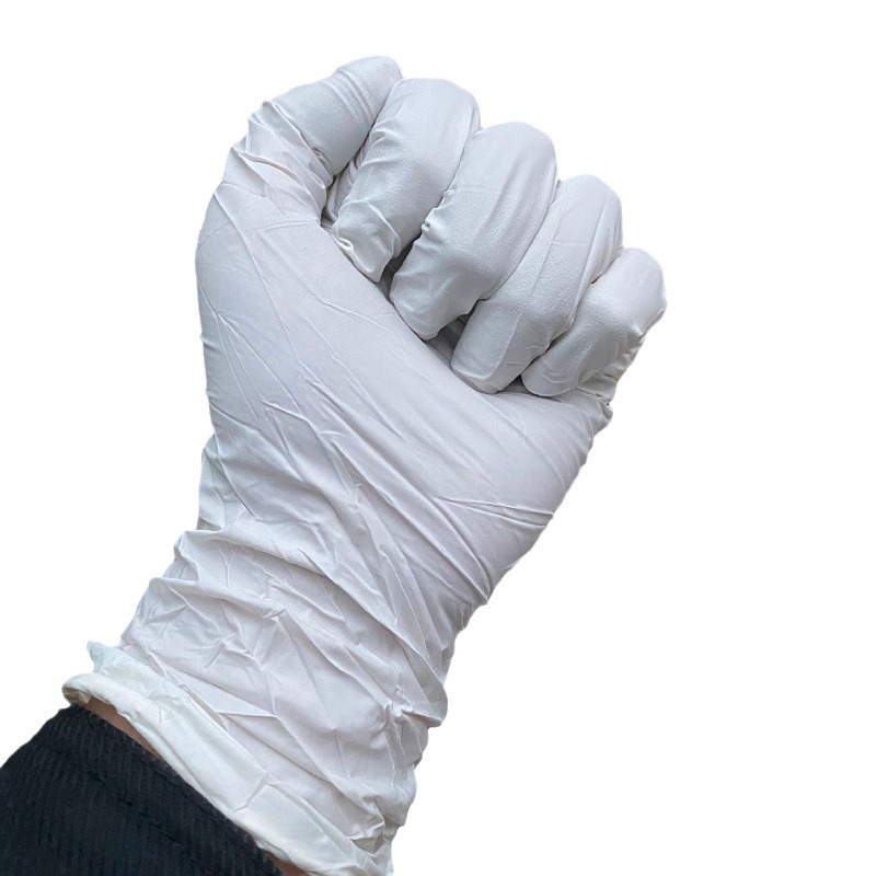 12 inch White Nitrile Gloves, Oil-Resistant, Disposable Protective Gloves