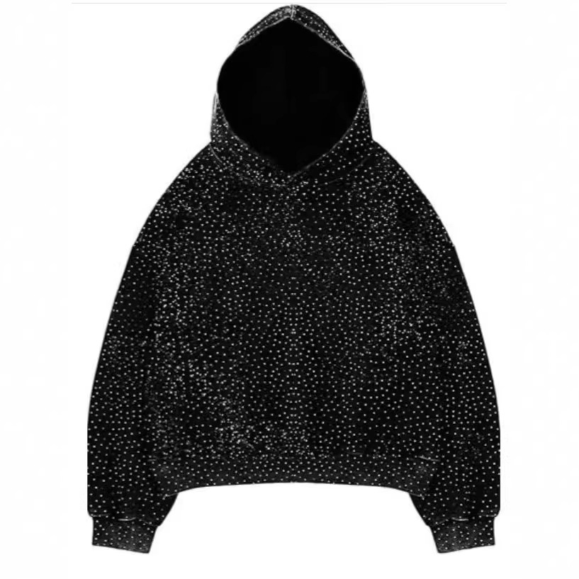 Amerikan tarzı yıldızlı batik kapüşonlu sweatshirt, sonbahar-kış