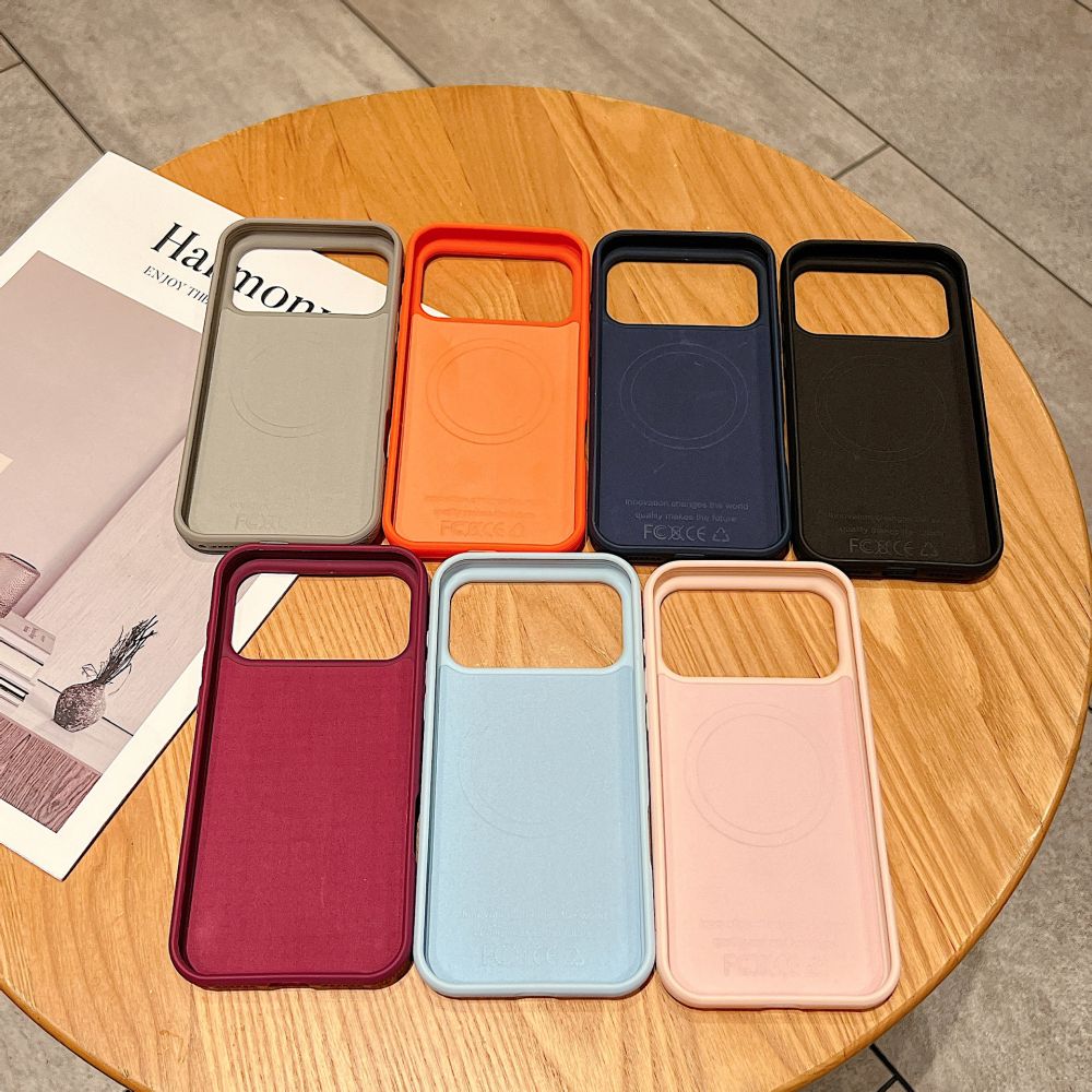 Deri desenli manyetik telefon kılıfı, Apple 17 Pro için kaymaz yumuşak kılıf
