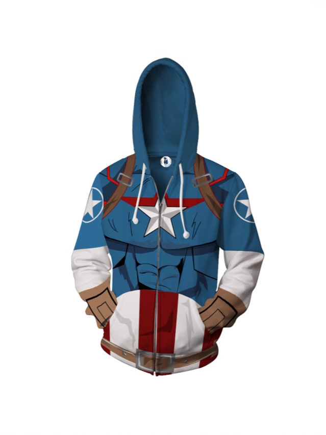 Erkek kapüşonlu sweatshirt, 3D dijital baskılı